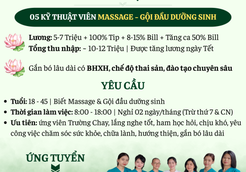 SPA DIỆN CHẨN TÂM AN - TUYỂN DỤNG NHÂN SỰ TÂM HUYẾT
